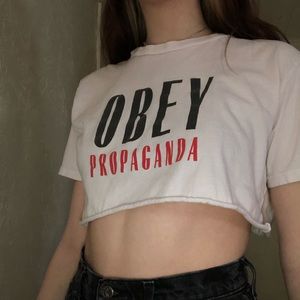 cropped obey shirt